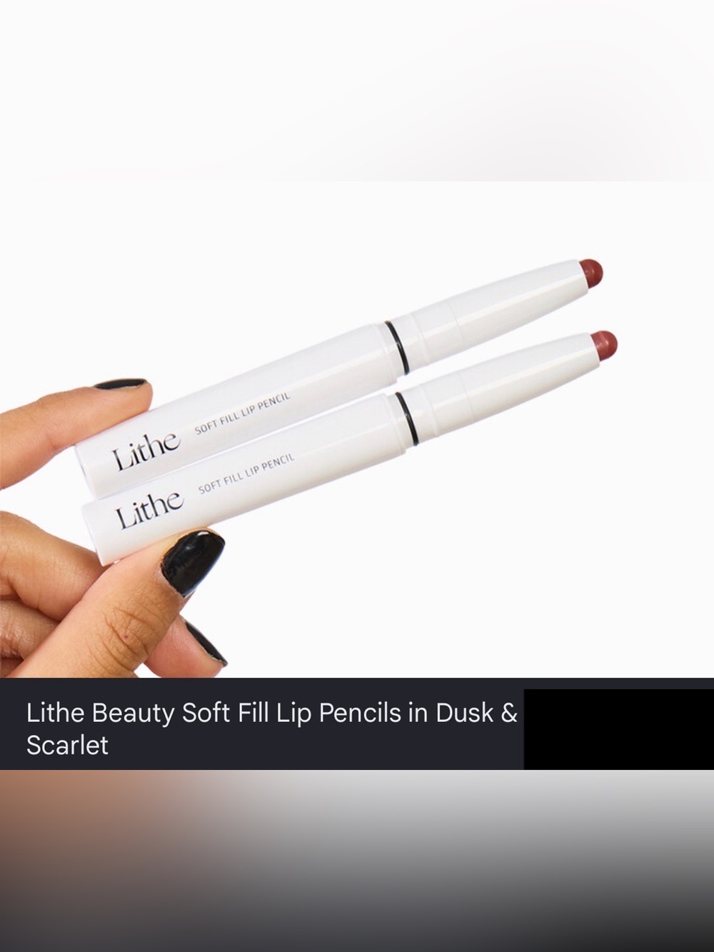 NWT LITHE BEAUTY Soft Fill Lip Pencils in Dusk & Scarlet Full Size (1.52 g)